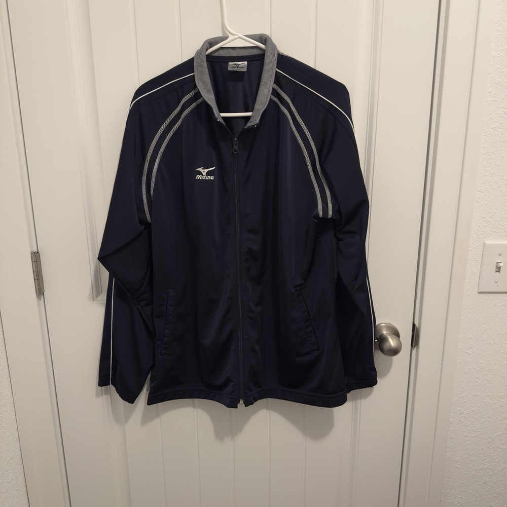 Mizuno Women's Navy Athletic Full Zip Jacket Size‎ Large